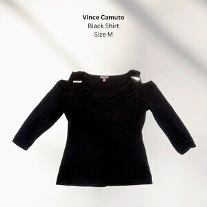 Vince Camuto Black Off-Shoulder Top Size M - 3/4 Sleeve Blouse